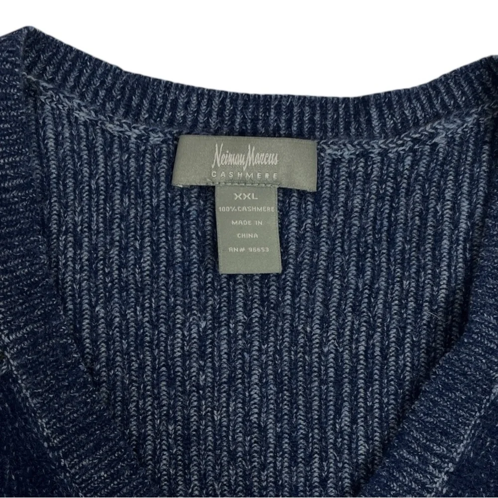 Neiman Marcus Men's 100% Cashmere V-Neck Knit Sweater Mens Size XXL